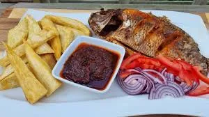 Yam chips with tilapia