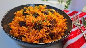 Nigeria jollof rice with beef