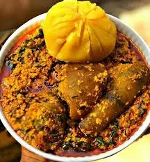 Eba with egusi