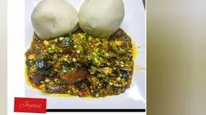 Semo with okro soup