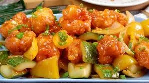 Shrimps in sweet and sour sauce