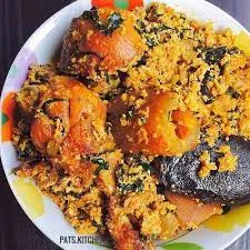 Egusi soup with turkey or chicken