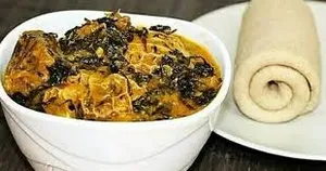 Semo with bitter leaf soup