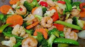 Prawns in vegetable sauce