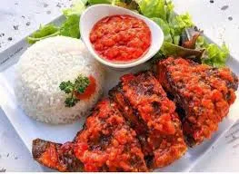 Plain rice with fish