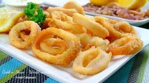 Golden fried squid