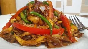 Oyster with green pepper & onions