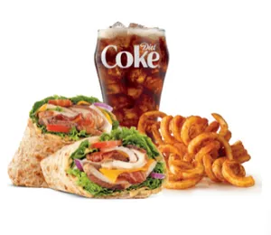 CHICKEN CLUB WRAP MEAL (M)