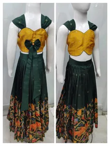 green lahenga blouse